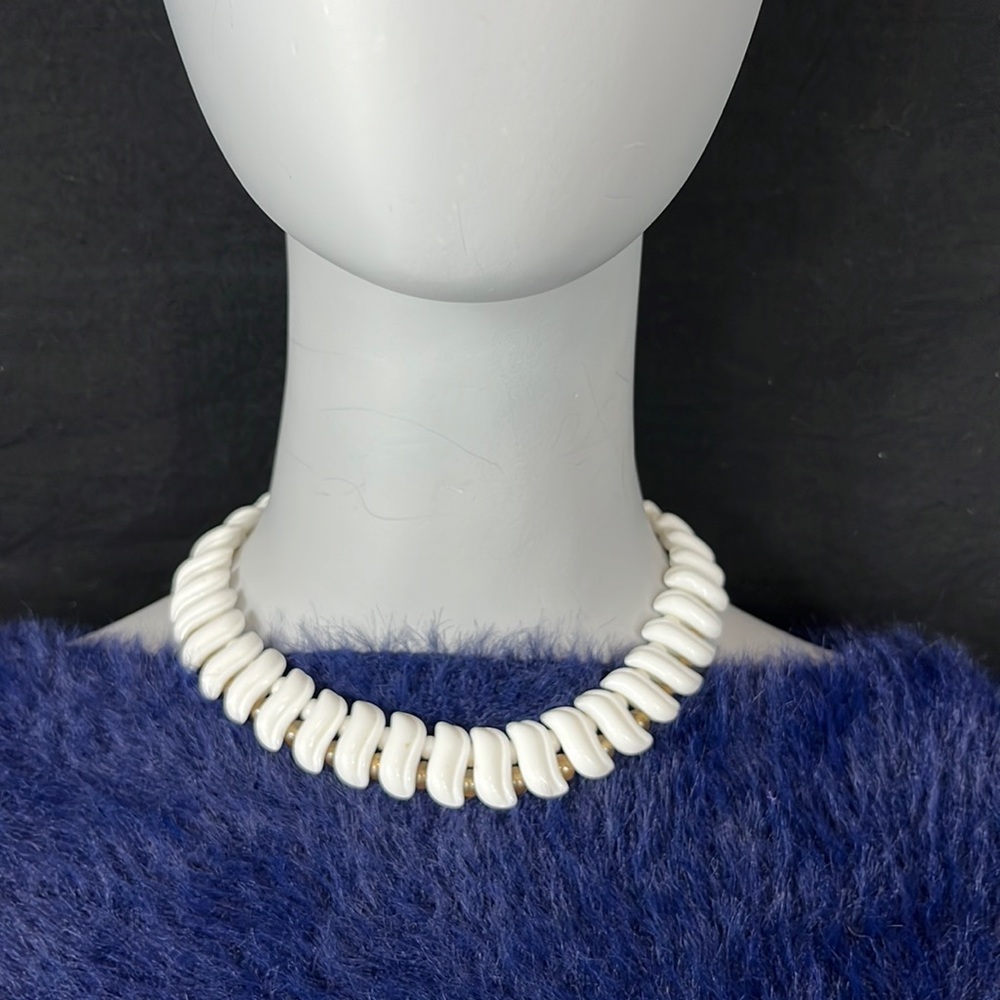 Unique Milk Glass Choker Made in Japan
